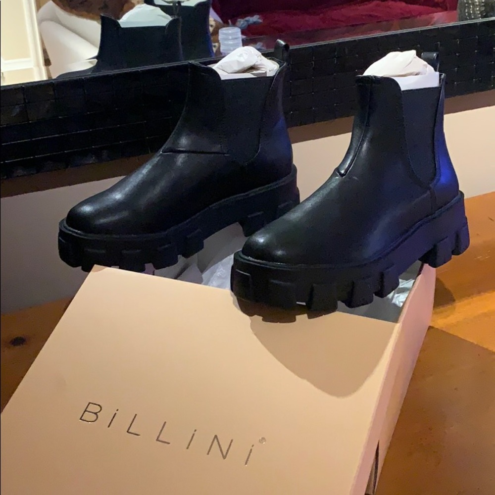 Black platform boots